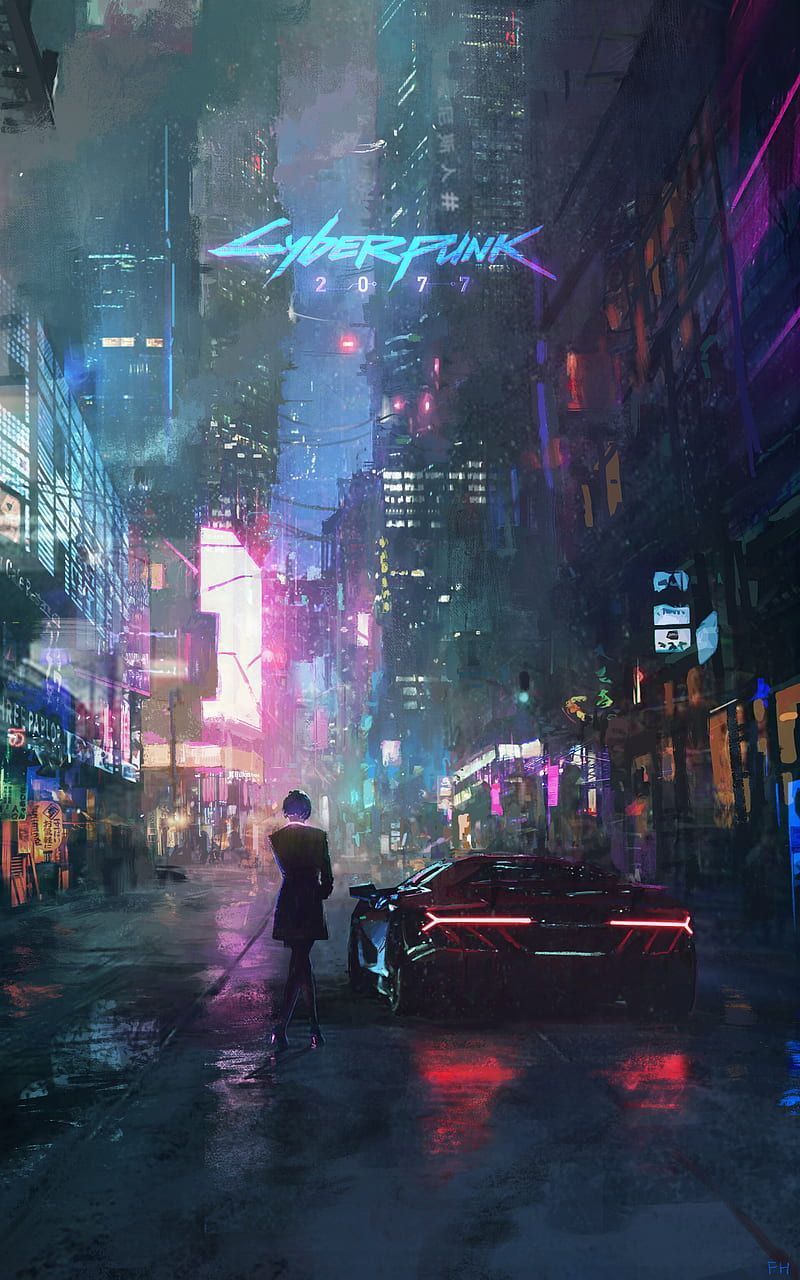 Cyberpunk cyber, neon, Futurism, futuristic, dark, night, cyberpunk, HD phone wallpaper