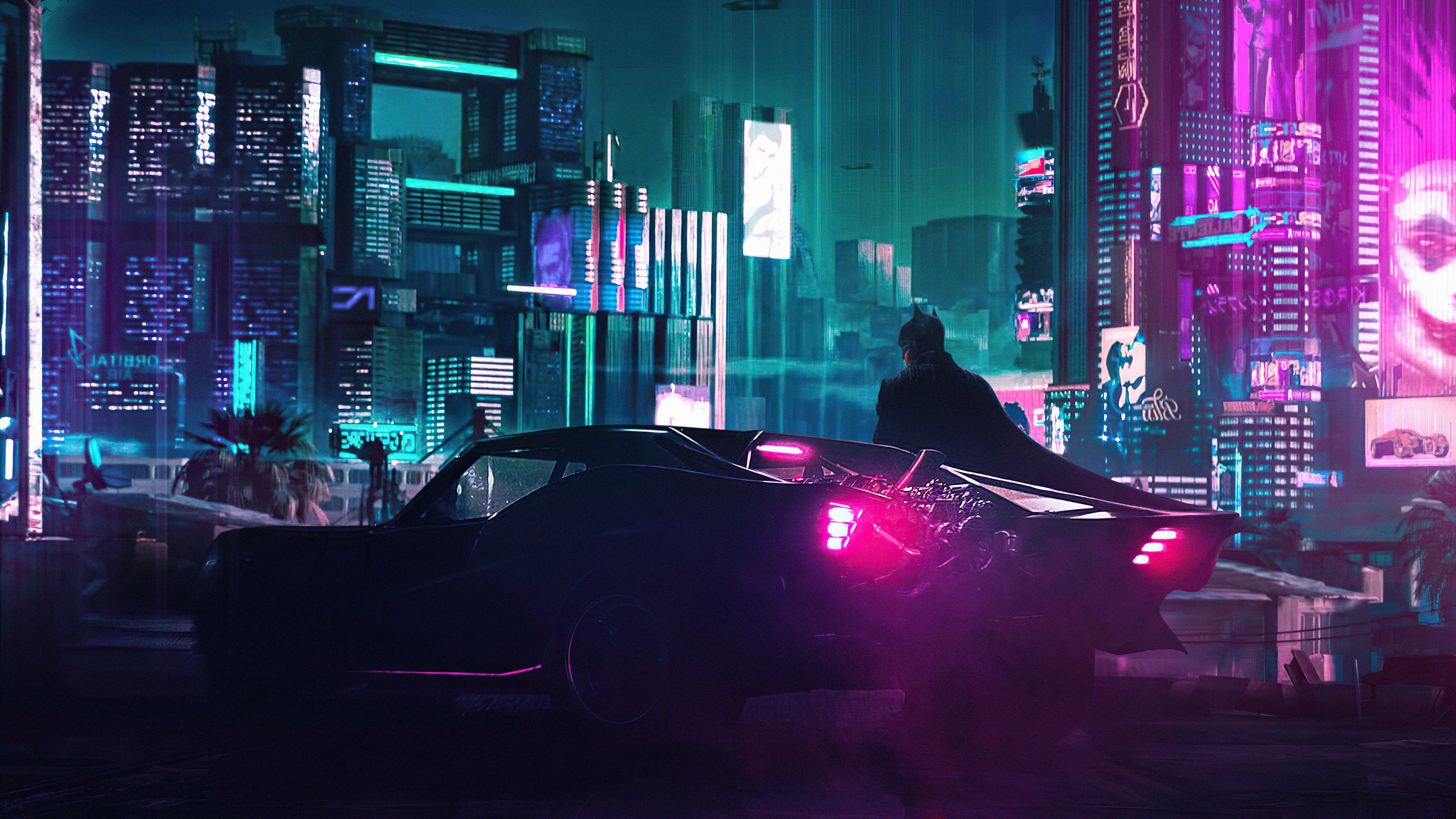 Batman in Cyberpunk 2077 Wallpaper 4k Ultra HD