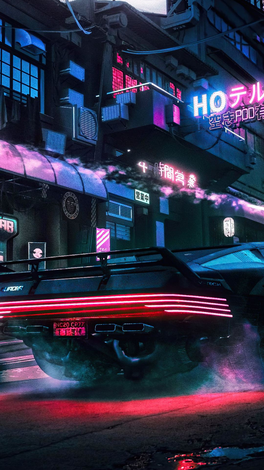 night chase in little china cyberpunk 2077 iPhone Wallpaper Free Download