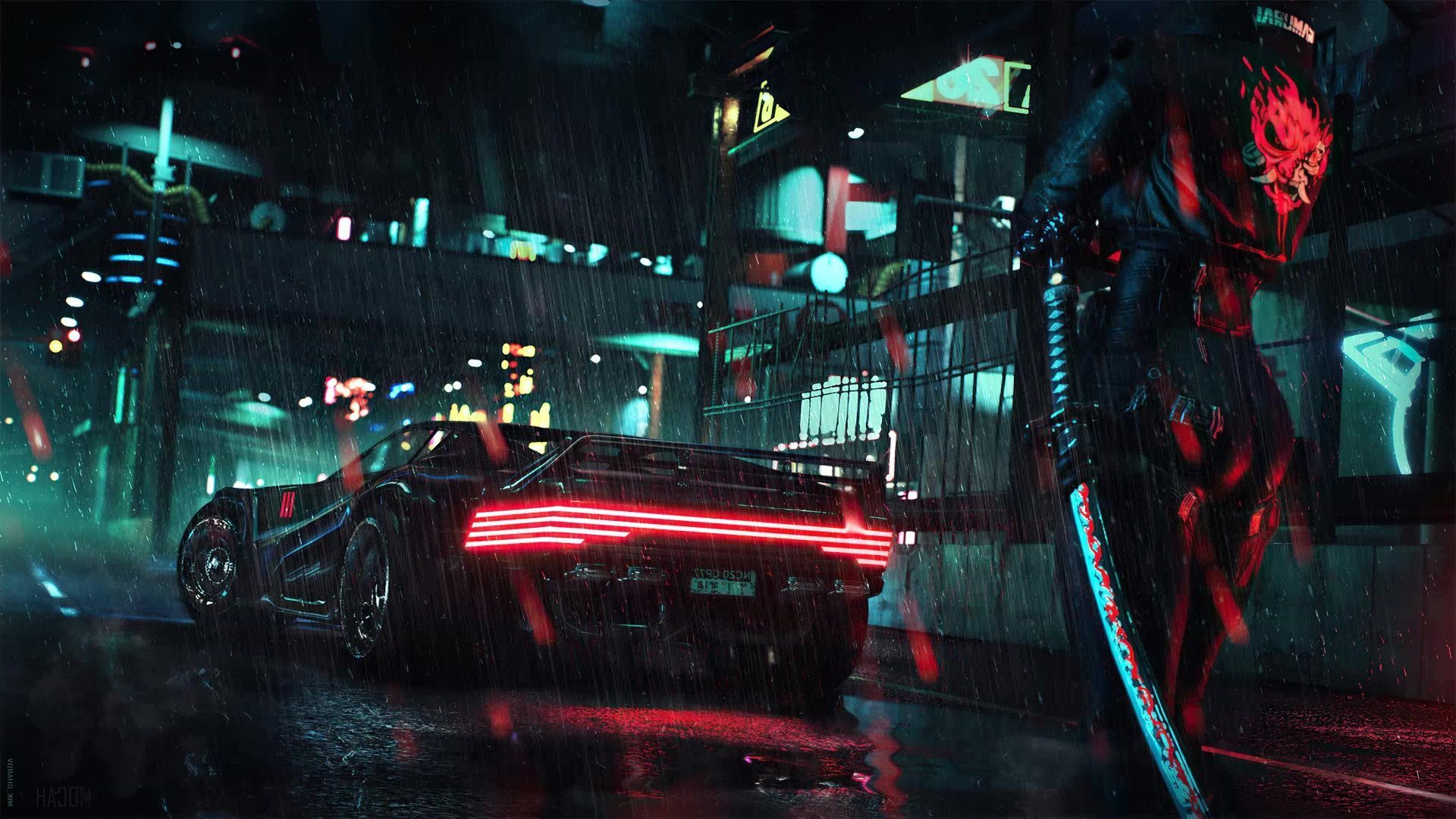 Cyberpunk 2077 Samurai Car Live Wallpaper