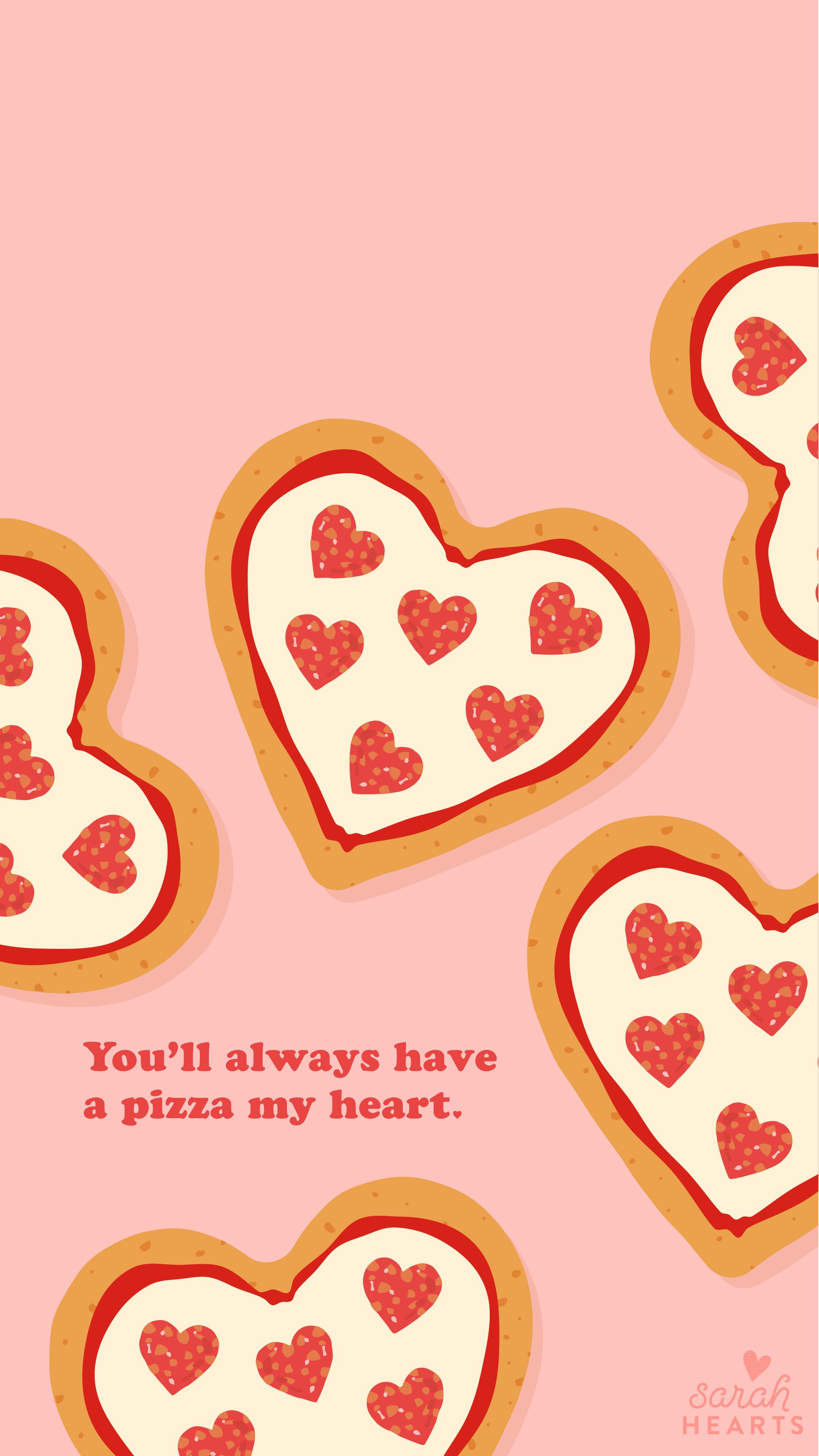 Heart Shaped Pizza February 2018 Calendar Wallpaper