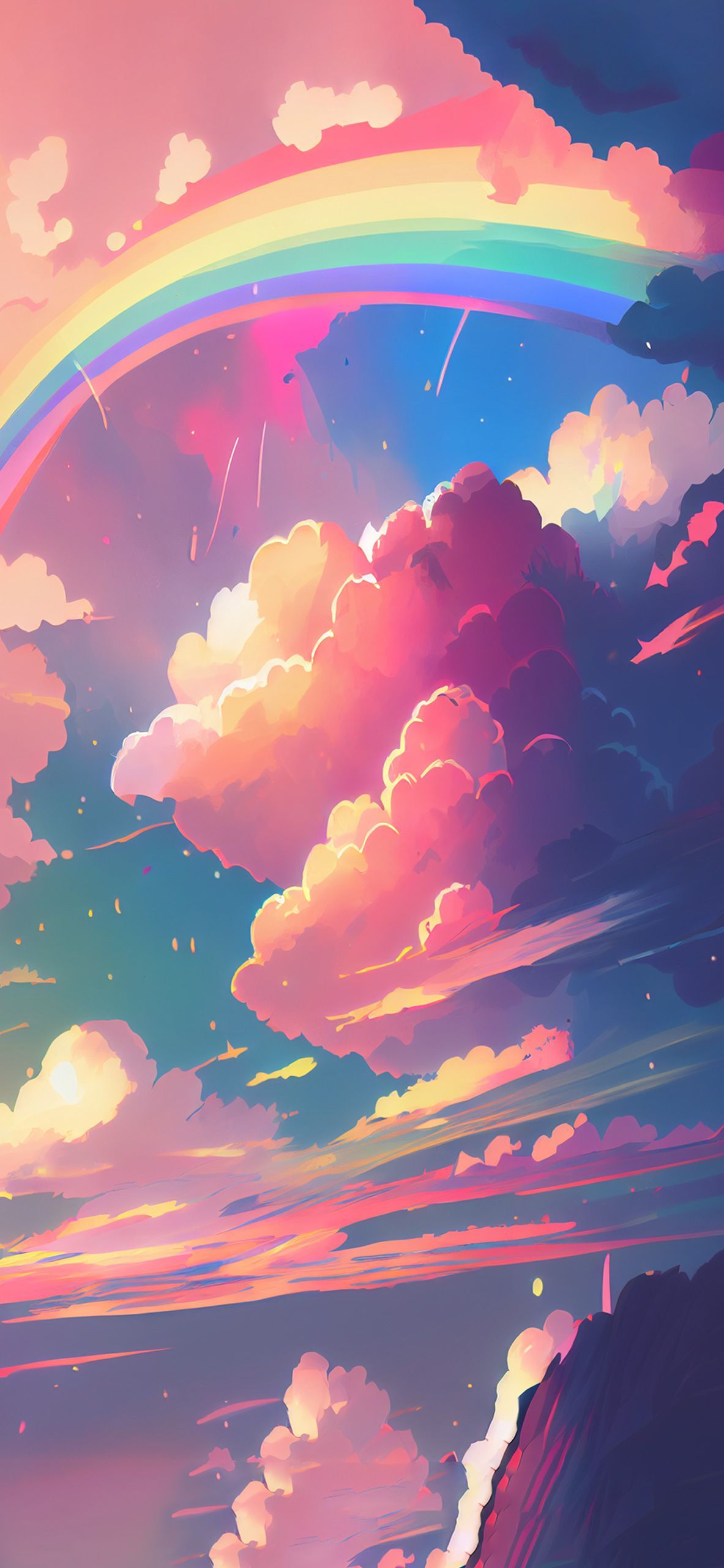 Aesthetic Rainbow & Clouds Wallpaper Rainbow Wallpaper - 