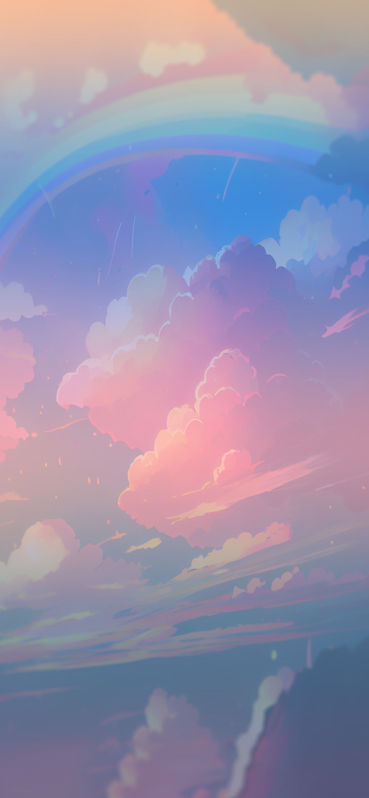 Aesthetic Rainbow & Clouds Wallpaper Rainbow Wallpaper - 