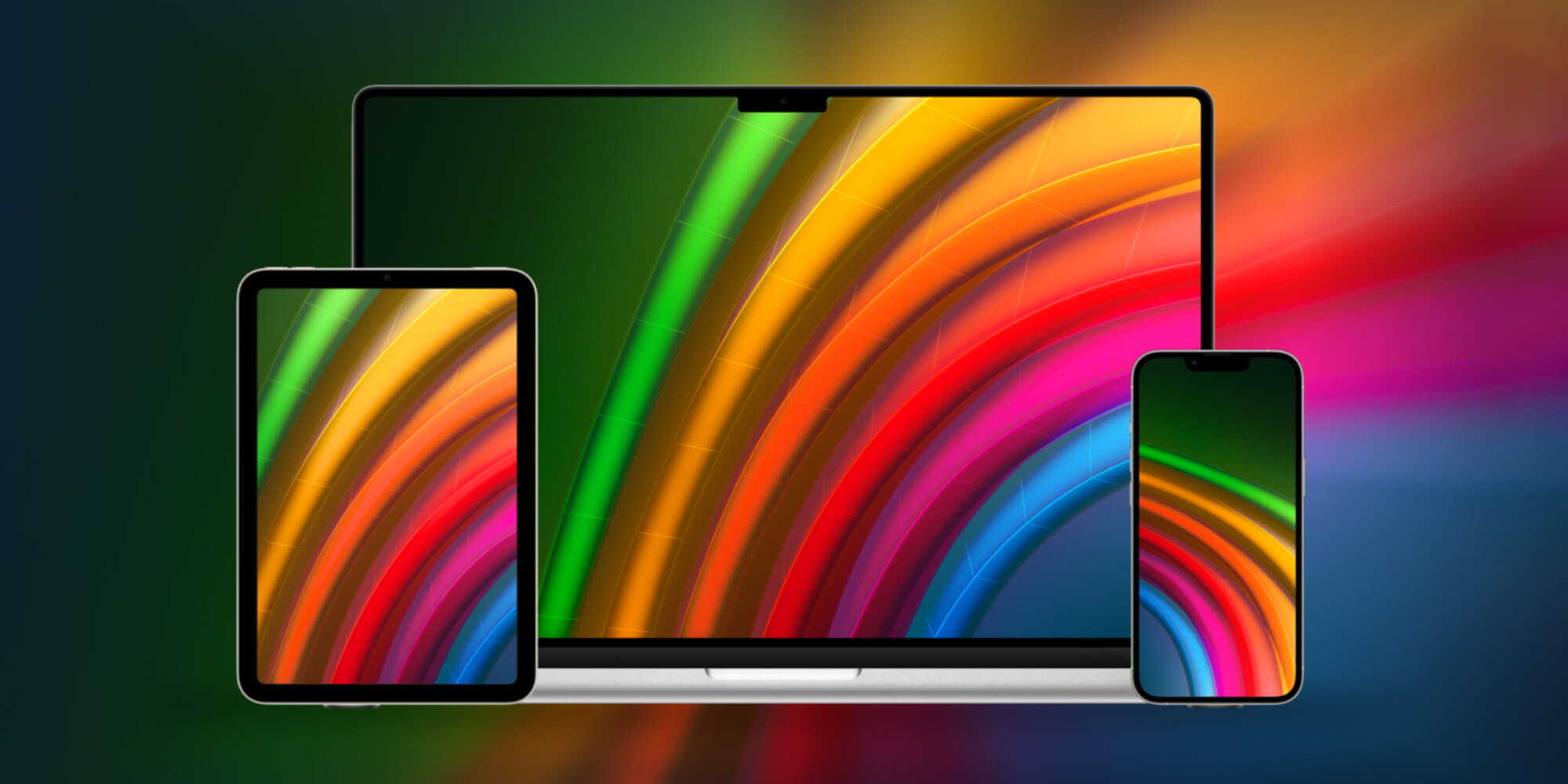 Apple Stage rainbow wallpaper: Download from Basic Apple Guy - 