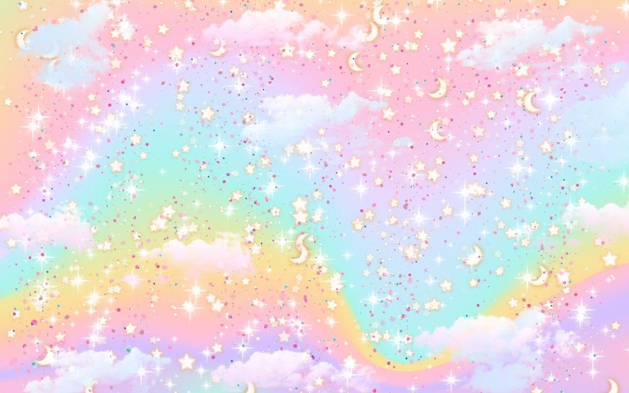 Pastel rainbow cute aesthetic desktop background wallpaper - 