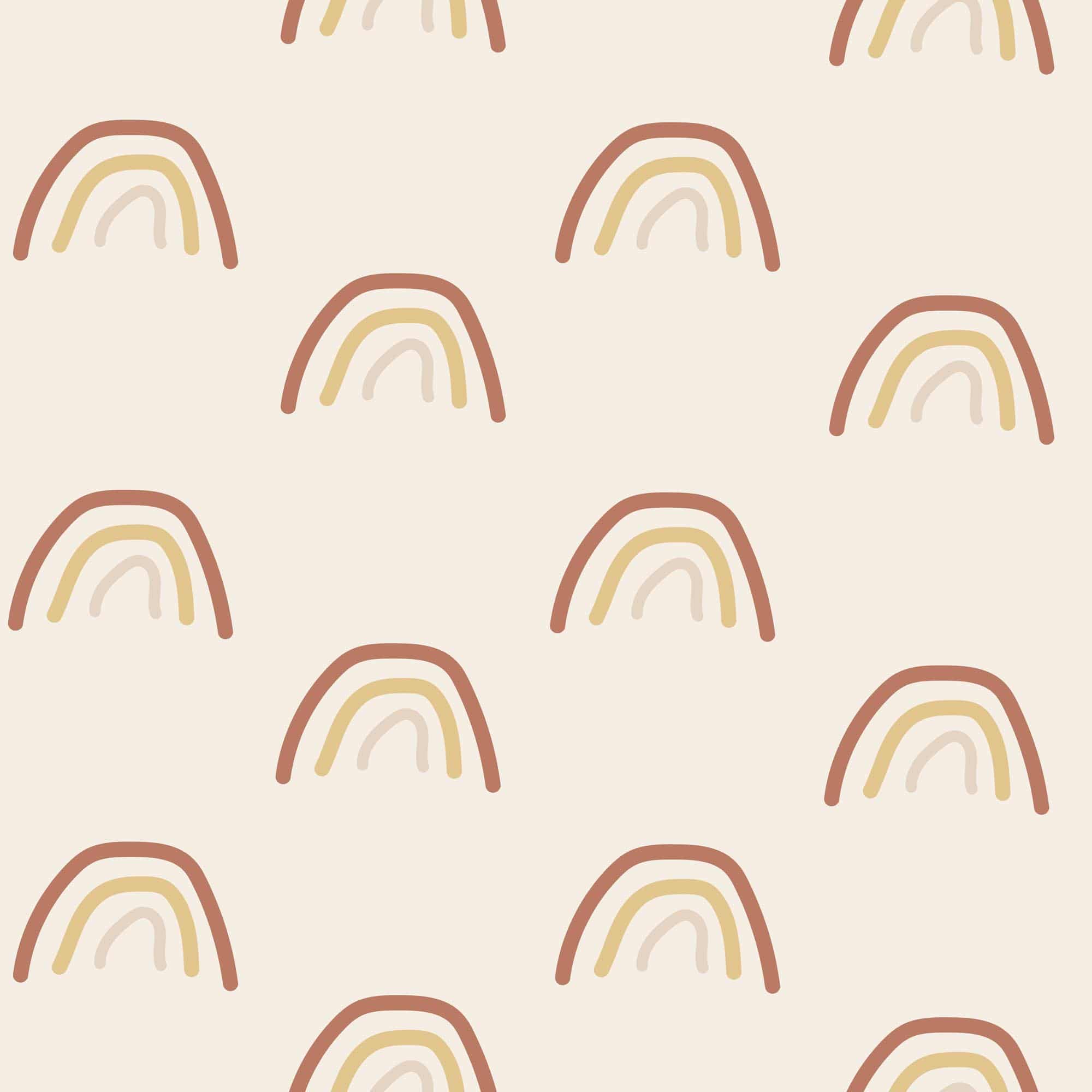 Neutral Boho Rainbow Wallpaper And Stick Or Non Pasted - 