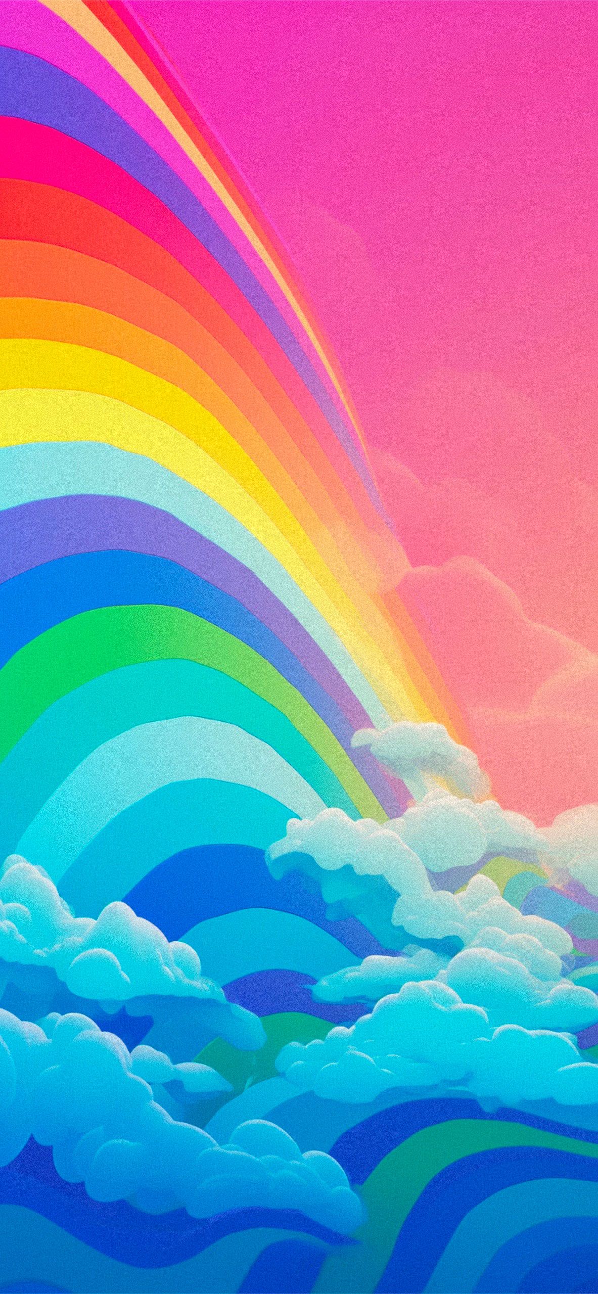 Rainbow in the Clouds Trippy Wallpaper Free Wallpaper - 